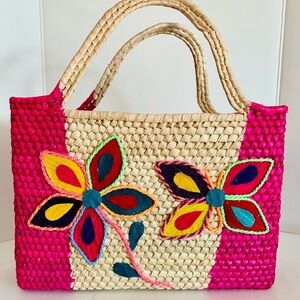 Handmade Mexican Palm Basket Purse/Tote